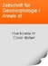  Zeitschrift für Geomorphologie / Annals of Geomorphology / Annales de Géomo Zeitschrift für Geomorphologie / Annals of Geomorphology / Annales de Géomo