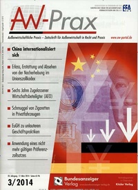 Außenwirtschaftliche Praxis AW-Prax Zeitschrift
